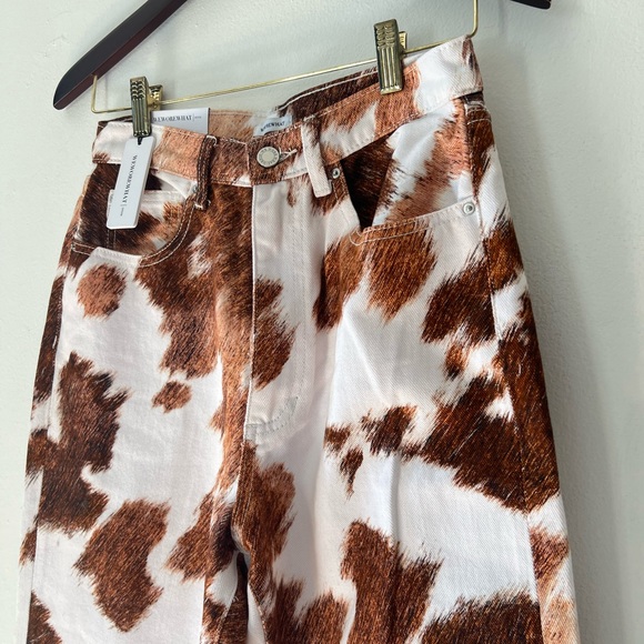 WeWoreWhat Babyboot Cowhide Jeans - Picture 3 of 4